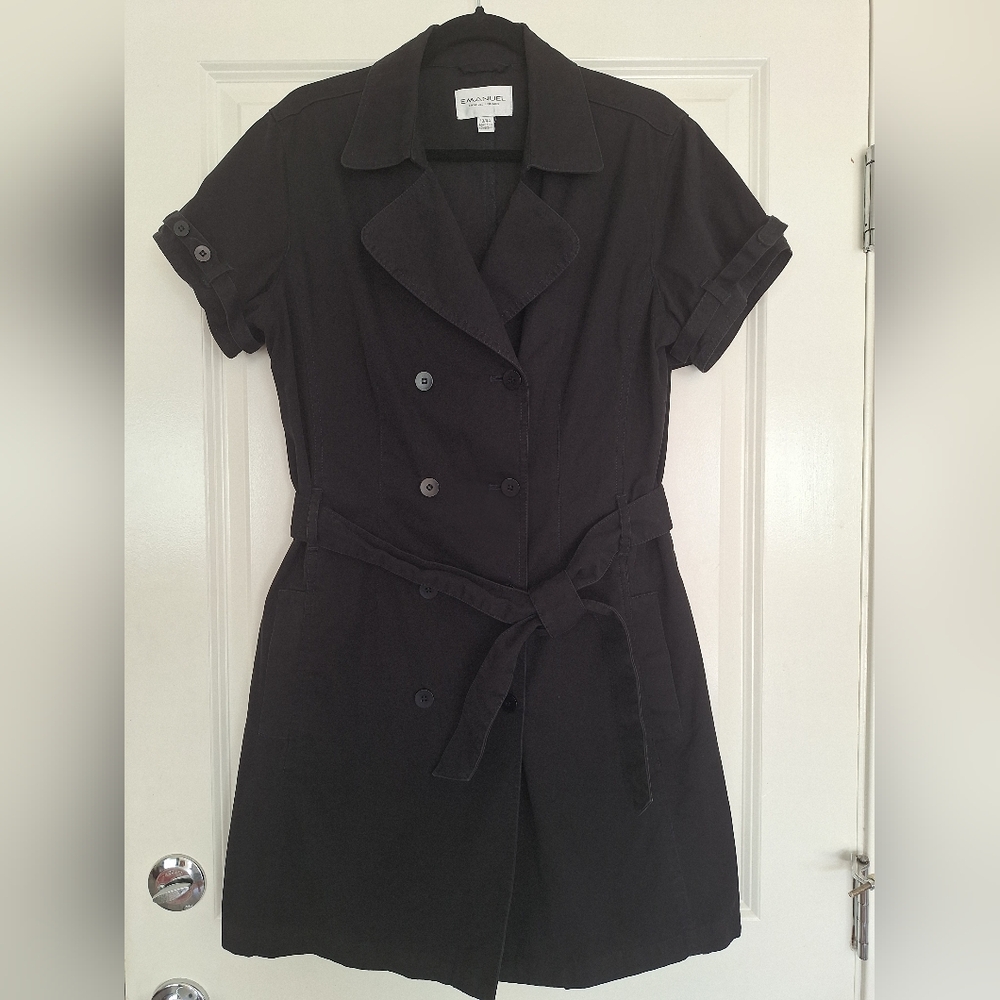 Emanuel Ungaro Elegant Black Cotton Shirt Dress‎ Size 10/44